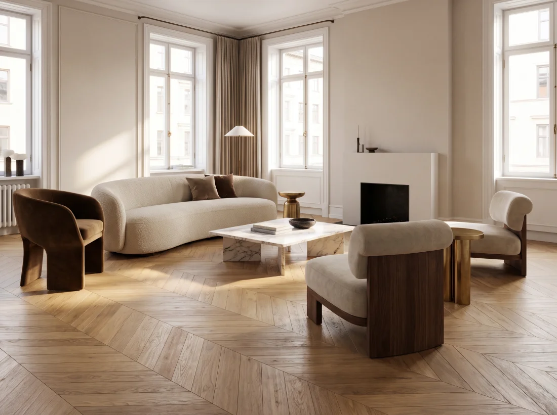 Herringbone Floor Transformation - After
