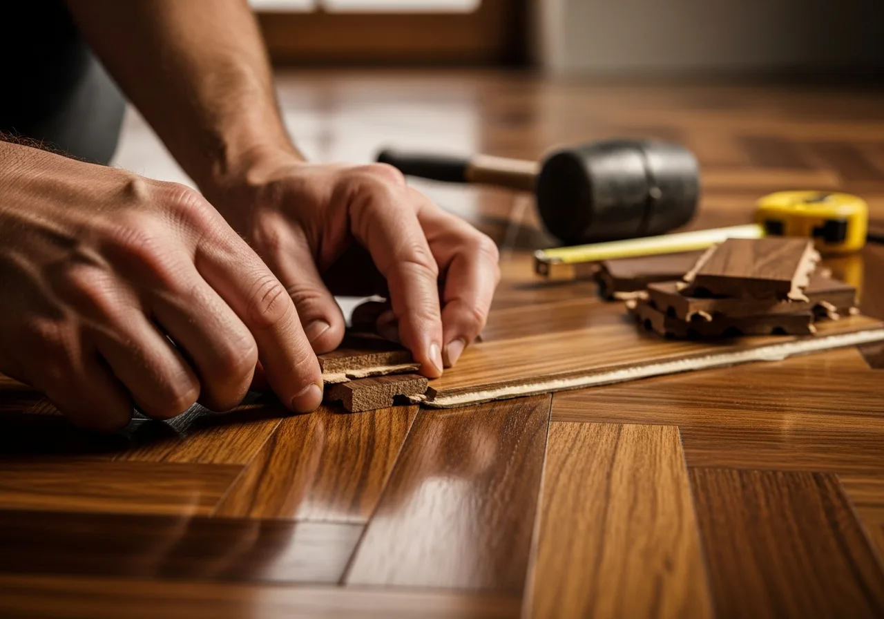 GnD Build craftsman fitting luxury parquet flooring